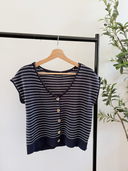 Natalie Navy Knit Top