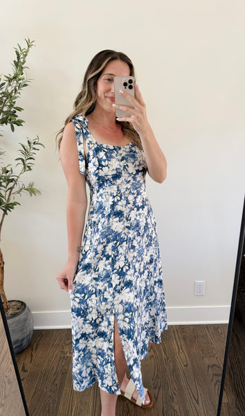 Coastal Blossom Midi Dress