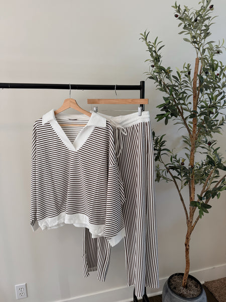 Magnolia Mocha Stripe Set
