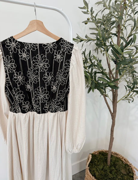 Emmy Embroidered Midi Dress