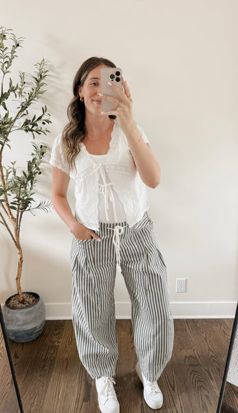 Emmy Embroidered Lace Trim Top