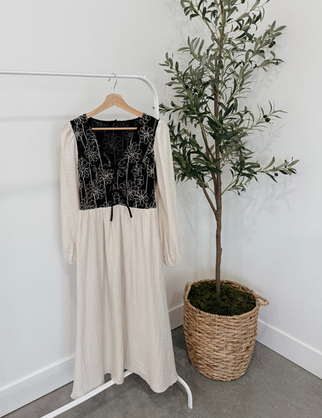 Emmy Embroidered Midi Dress