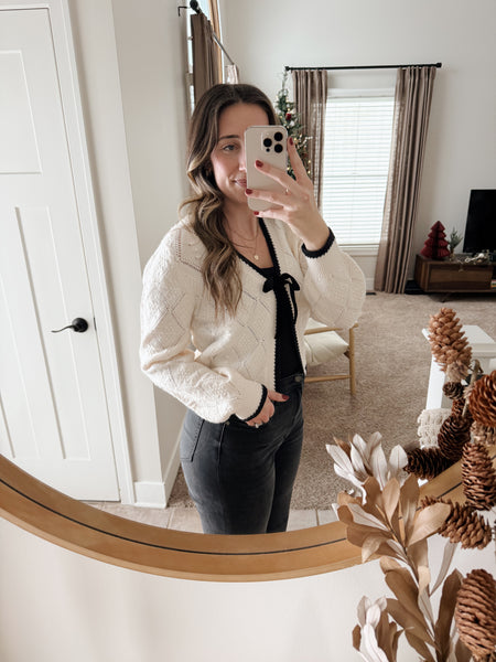 Holiday Velvet Bow Sweater