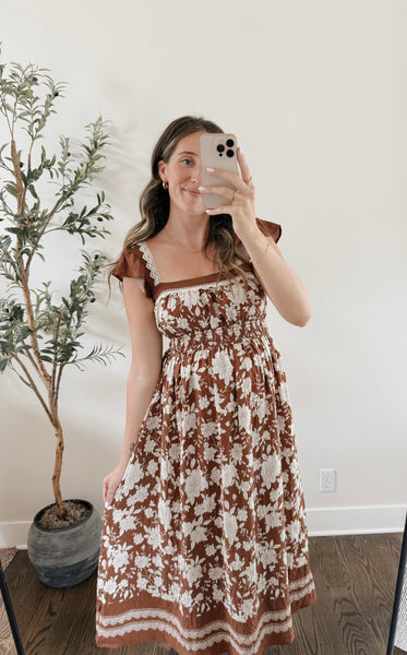 Felicity Floral Brown Dress