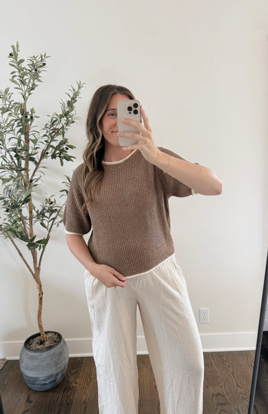 Masie Mocha Knit Top