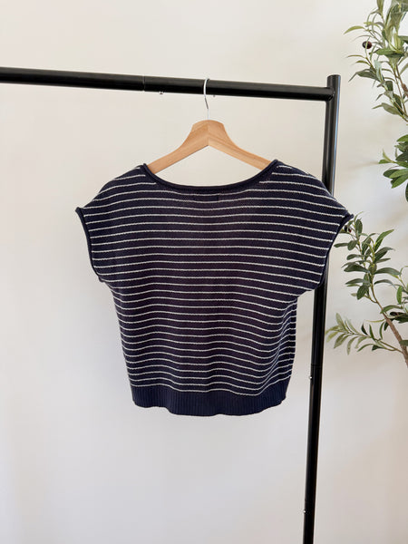 Natalie Navy Knit Top
