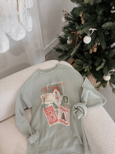 Christmas Post Card Sweatshirt