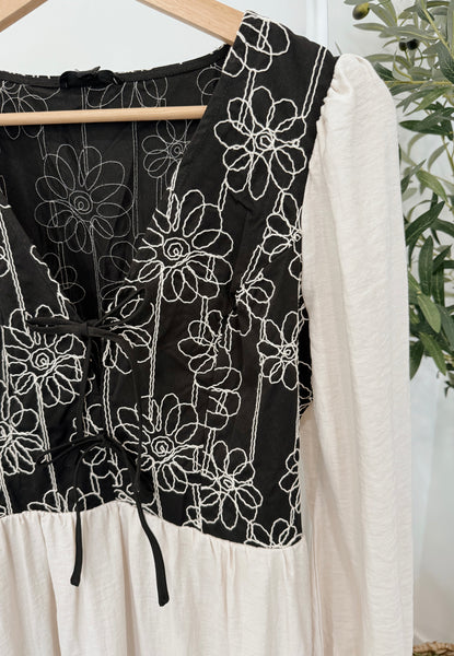 Emmy Embroidered Midi Dress