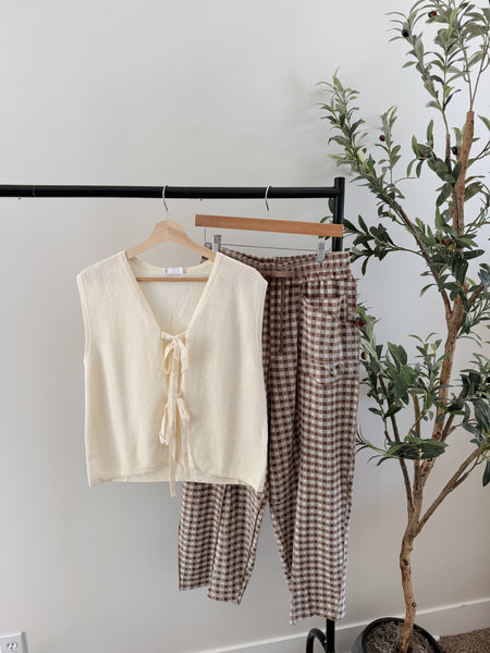 Molly Textured Tie Sweater Vest