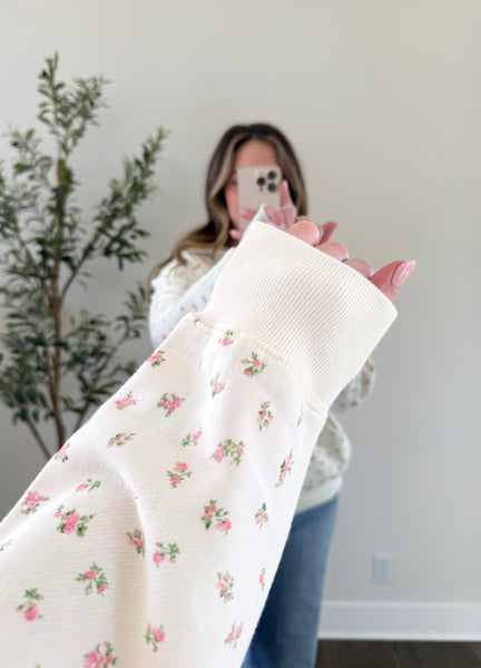 Lana Pink Dainty Floral Hoodie