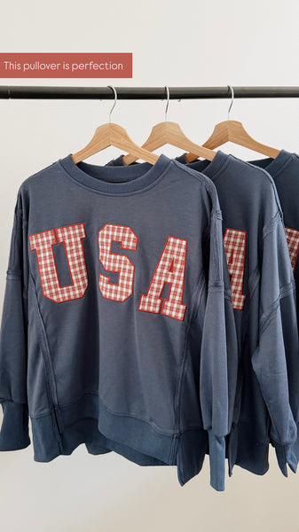USA Patch Pullover Sweatshirt