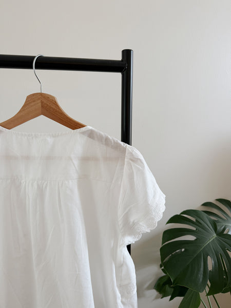 Emmy Embroidered Lace Trim Top
