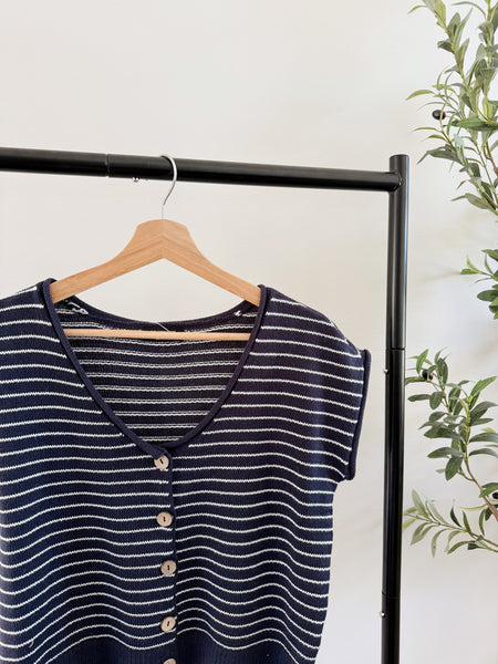 Natalie Navy Knit Top