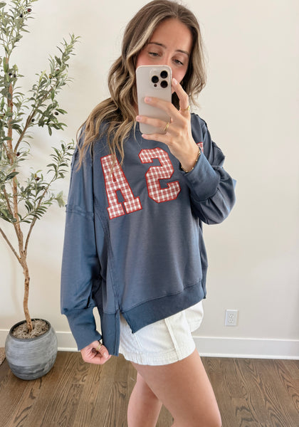 USA Patch Pullover Sweatshirt