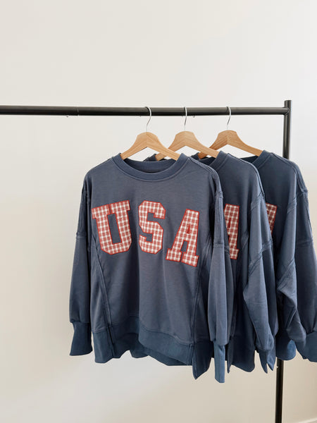 USA Patch Pullover Sweatshirt