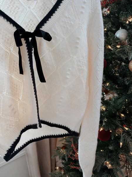 Holiday Velvet Bow Sweater
