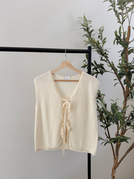 Molly Textured Tie Sweater Vest