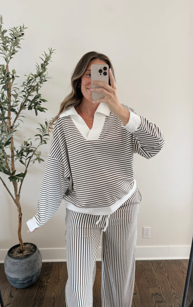 Magnolia Mocha Stripe Set