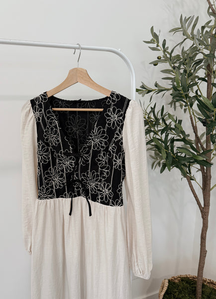 Emmy Embroidered Midi Dress