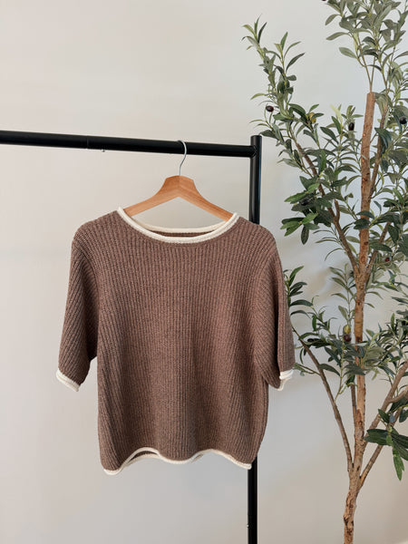 Masie Mocha Knit Top