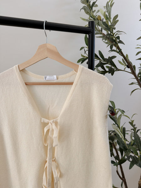 Molly Textured Tie Sweater Vest