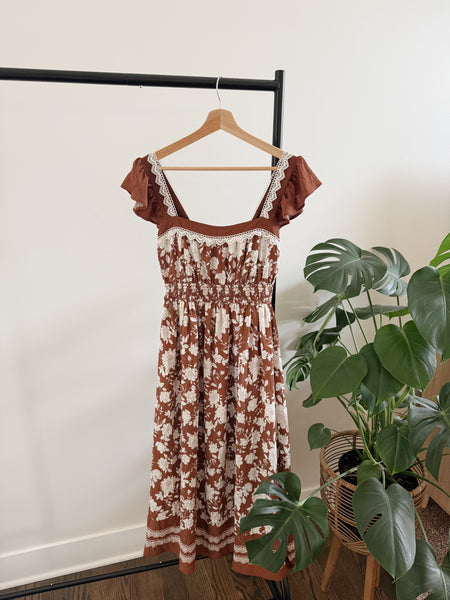 Felicity Floral Brown Dress