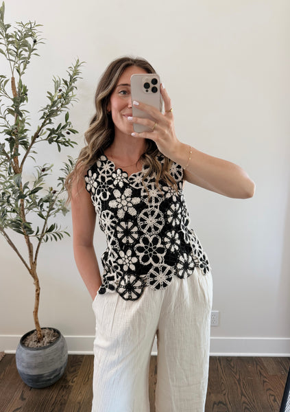 Flora Crochet Knit Tank