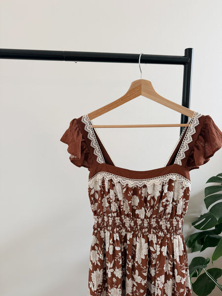 Felicity Floral Brown Dress
