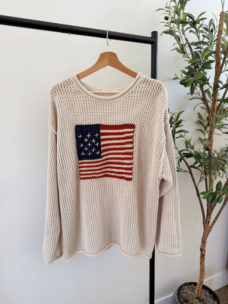 American Flag Knit Sweater