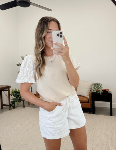 Catalina Crochet Sleeve Top