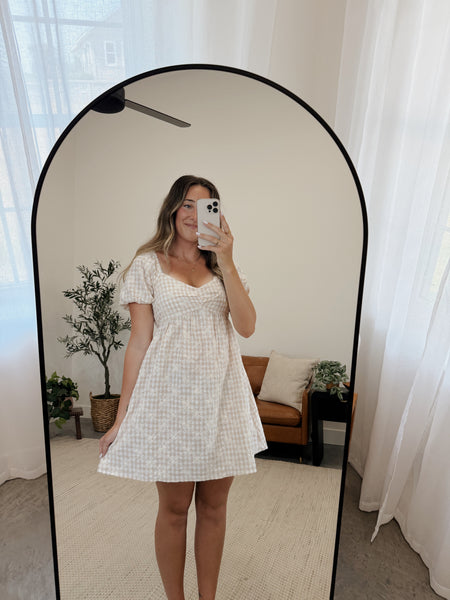 Gabriella Embroidered Gingham Dress