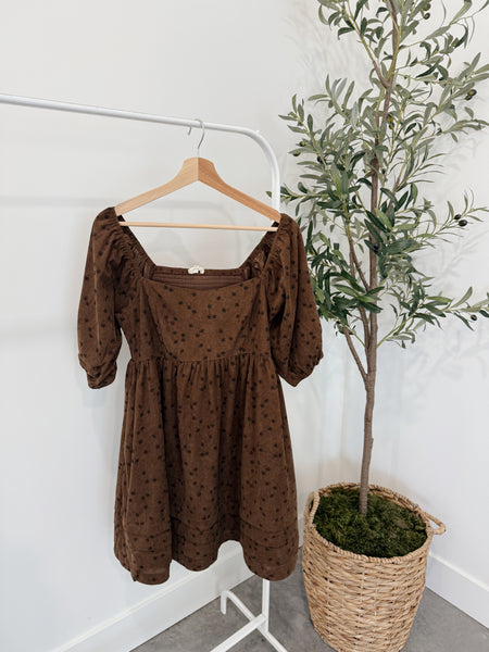 Autumn Floral Corduroy Dress
