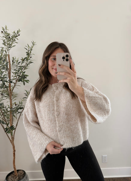 Fallon Fuzzy Knit Cardigan Sweater