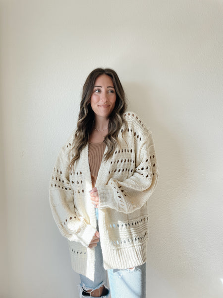 Chunky ivory cardigan sale