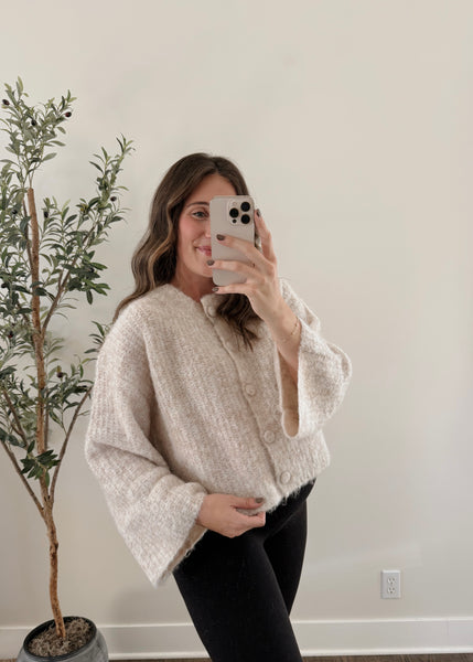 Fallon Fuzzy Knit Cardigan Sweater
