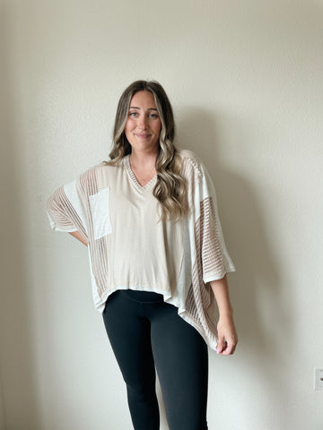 Dune Daydream Patch Top in Oatmeal